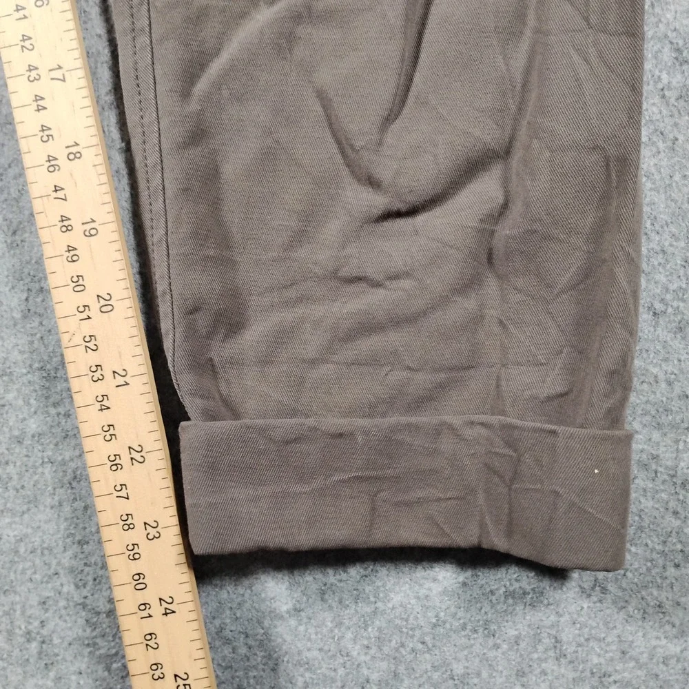 Lauren Manoogian Brown Cotton Elastic Waist Tapered Cuffed Trouser Pants Size 2